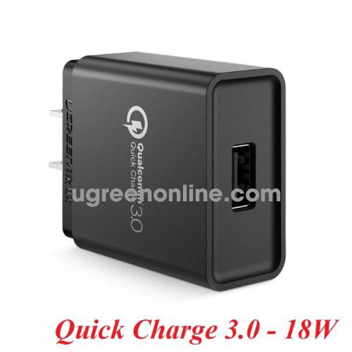 Ugreen 20904 18W qc3.0 Black Quick Charge 3.0 USB Wall Charger CD122 10020904