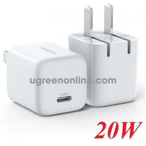 Ugreen 30313 20W qc4.0 pd3.0 USB C mini Fast Charger set with type c MFI to lightning Cable white CD249 10030313