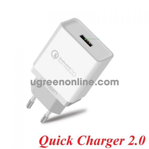 Ugreen 20901 Sạc nhanh QuickCharge 2.0 màu trắng CD122 10020901