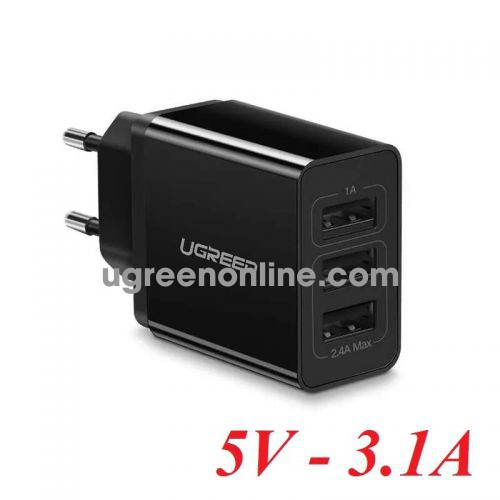 Ugreen 50816 3.1A Black 3-Port USB Charger 5V ED013 10050816