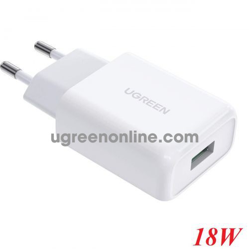 Ugreen 10133 18W White USB A Qc3.0 Charger EU CD122 10010133