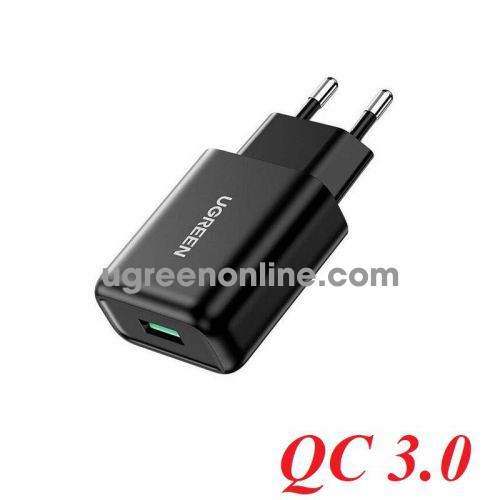 Ugreen 70273 18W QC3.0 Black Fast Charging Power Adapter EU CD122 10070273