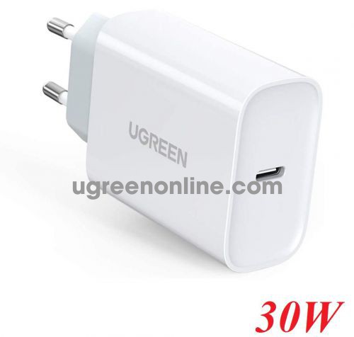 Ugreen 70161 30W PD3.0 usb type c white smart single port charger European standard CD127 10070161