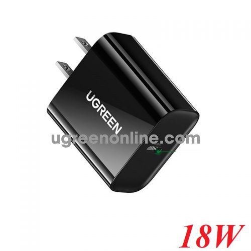 Ugreen 10184 18W Black PD Fast Charging Power Adapter US cd137 10010184