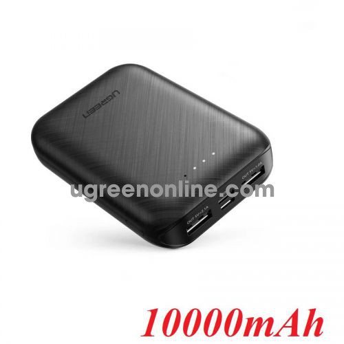 Ugreen 60874 5V-2.1A 10000mAh output USB A x 2 - input 1 type c + 1 Micro USB Black Power Bank PB133 10060874