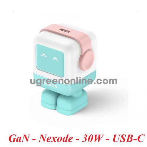 Ugreen 45089 30W 1c Nexode RG USB-C robot GaN Fast Charger Pink Blue robot US plug CD359 10045089