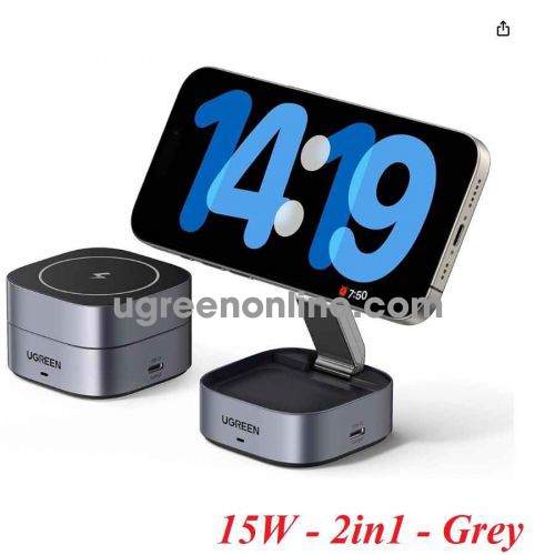 Ugreen 35278 2-in-1 Foldable 15W for your smartphone 7.5W for iPhone Wireless Fast Charging Station W526 10035278