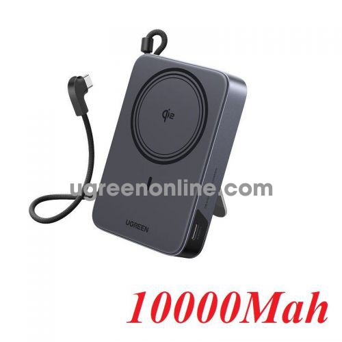 Ugreen 65176 10000mah 30w 2c qi2 magsafe tương thích iphone tích hợp cáp c pin dự phòng từ tính không dây có giá đỡ ngang dọc airline approved power bank pb568 10065176