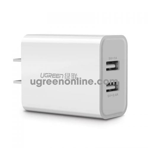 Ugreen 20328 White Dual USB Wall Charger Power Adapter authentic / 3.4A 2xl USB output CD104 10020328