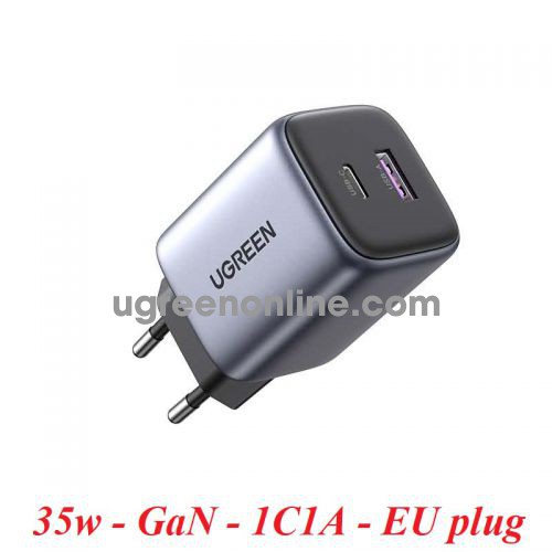 Ugreen 15539 35W 1c1a Nexode GaN Sạc 2 cổng 1*USB-C - 1*USB-A PD QC 3.0 CD350 10015539