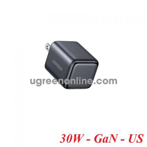 Ugreen 55530 30W 1C Usb-C Gan Usb Typec Fast Charger Eu/Us Plug Black X513 10055530