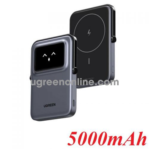 Ugreen 35605 5000mAh 2c 20w max Magnetic Wireless Power Bank with lcd magsafe 7.5w black ug27586 35605B PB571 10035605