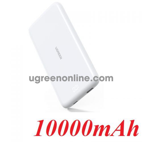 Ugreen 80700 10000mAh 20w max 1c1a with lcd USB-A + USB-C Ultra Slim Power Bank usb type c PD LY white PB200 10080700