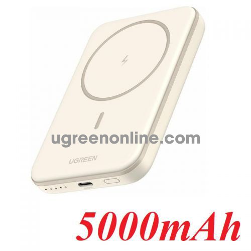 Ugreen 25207 5000mAh 15W MagSafe PD 3.0 Magnetic Wireless Power Bank Beige color PB560 10025207