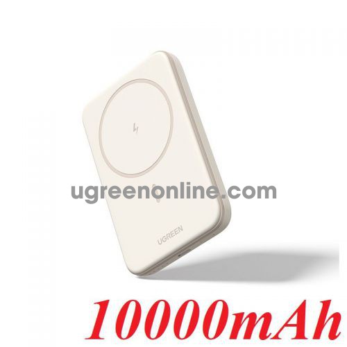 Ugreen 25208 10000mAh 20w max Magnetic Wireless Power Bank Beige color support 7.5w MagSafe Iphone only PB561 10025208