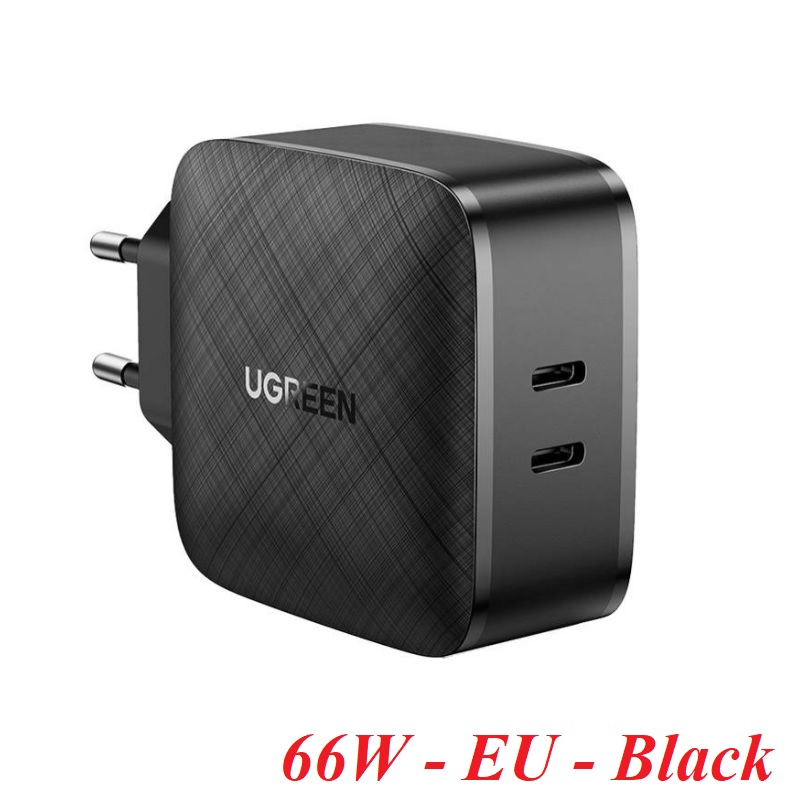 Ugreen 70867 66w 2c EU 2Port PD usb type c fast charger black CD216 ...