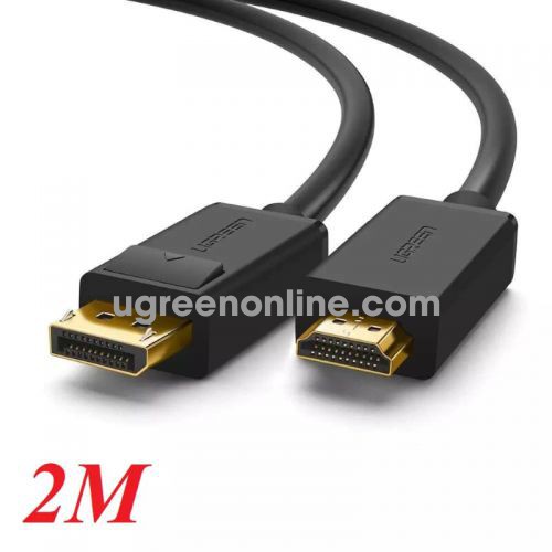 Ugreen 10202 2m DP male to HDMI male cable cáp DP101 10010202