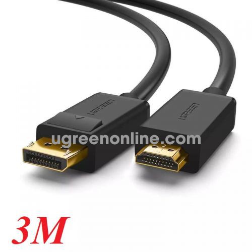 Ugreen 10203 3m DP male to HDMI male cable cáp DP101 10010203