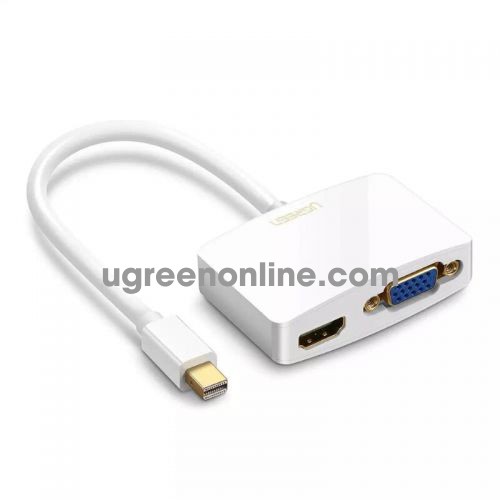 Ugreen 10427 mini dp male to VGA female+HDMI female converter đầu chuyển đổi cable cáp MD108 10010427