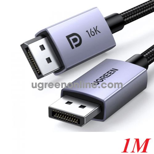 Ugreen 16495 1m 16k60hz dp cable cáp displayport 16k@60hz hai đầu đực vỏ nhôm dây bện lưới dp142 10016495