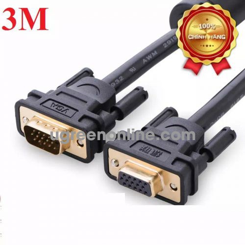 Ugreen 11615 Cáp nối dài VGA dài 3M VGA Male to Female Extension Cable VG103 10011615