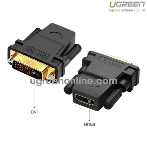 Ugreen 20124 DVI 24+1 Male To HDMI 1080P Female Adapter Gold Connect Converter 20124 10020124