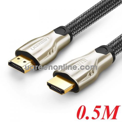 Ugreen 10152 0.5M Hdmi Cable Hd102 Metal Connector Nylon Braid 1.4V Full Copper 19+1 Hd102 10010152