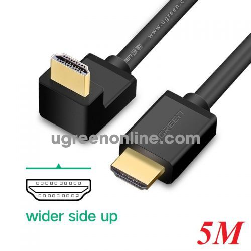 Ugreen 10175 5M Hdmi Right Angle Cable Hd103 1.4 Straight To Down Hd103 10010175