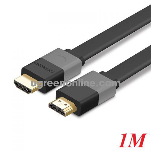 Ugreen 30108 1M Hdmi Flat Cable Black 1.4 Hd120 Full Copper 19+1 Hd120 10030108