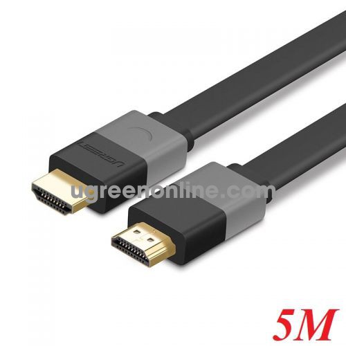 Ugreen 30112 5M Hdmi Flat Cable Black 1.4 Hd120 Full Copper 19+1 Hd120 10030112