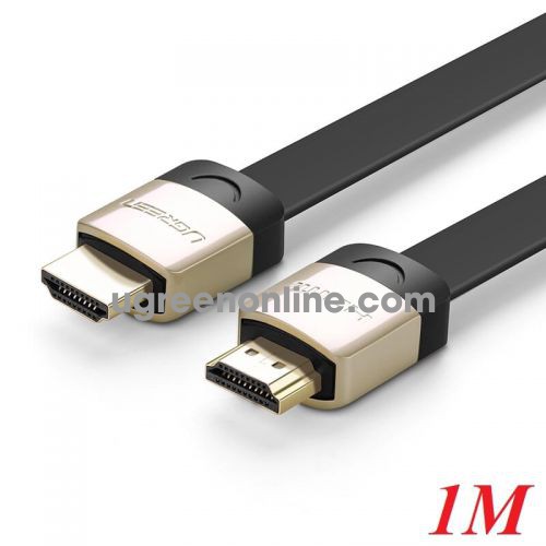 Ugreen 10259 1M Hdmi Flat Cable Hd123 Metal Connectors 1.4 Full Copper 19+1 Hd123 10010259