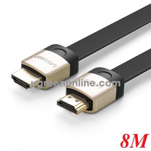 Ugreen 10264 8M Hdmi Flat Cable Hd123 Metal Connectors 1.4 Full Copper 19+1 Hd123 10010264