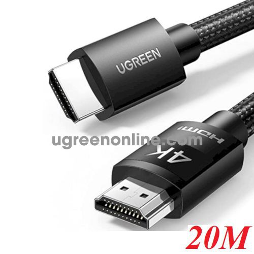 Ugreen 40106 20m HDMI 4K 30hz Cable Male to Male Braided black HD119 10040106