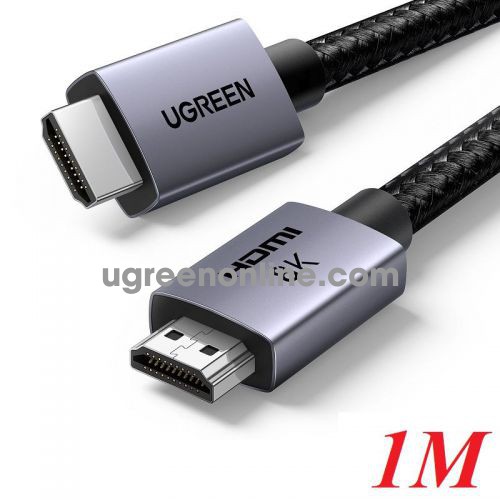 Ugreen 25908 1m 8k60hz 48Gbps HDMI 2.1 Braided black Cable 8K@60Hz support eARC VLL ALLM space gray head HD171 10025908