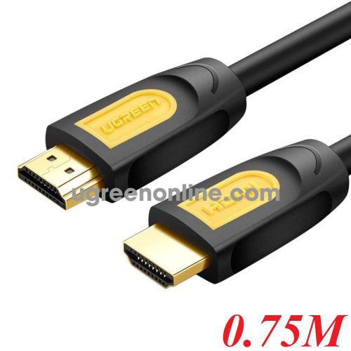 Ugreen 10151 0.75M 2k 4k 60hz Yellow - Black HDMI Round Cable 75cm HD101 10010151