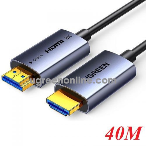 Ugreen 55509 40M 8K@60Hz v2.1 HDMI Fiber Cable 2.1 8k60hz màu xám HD183 10055509