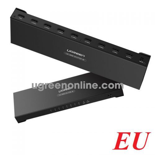 Ugreen 40203EU Màu Đen Bộ chia HDMI 1 ra 8 hỗ trợ phân giải FULL HD 40203au 40203uk 40203us chân cắm tròn 40203us 40203uk 40203au 26074 10026074