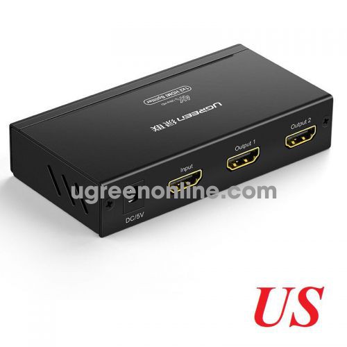 Ugreen 40201US Màu Đen Bộ chia HDMI 1 ra 2 hỗ trợ phân giải FULL HD chân cắm dẹp 40201au 40201eu 40201uk 26950 10026950