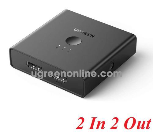 Ugreen 70689 2 in 2 Out 4K 60hz 2.0 black HDMI Switcher splitter CM318 10070689
