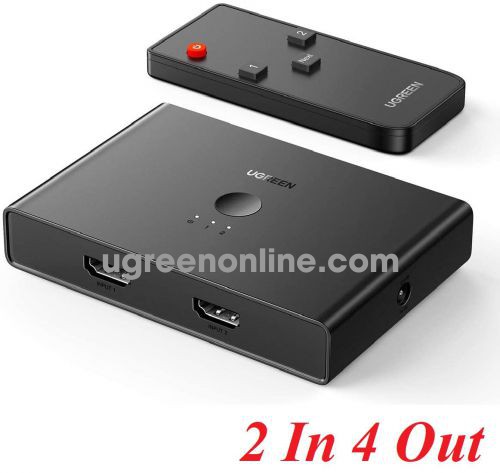 Ugreen 70690 4K 60hz 2.0 2 in 4 Out HDMI Switcher splitter CM319 10070690