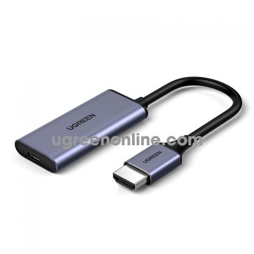 Ugreen 70693 4K60hz HDMI male to USB TYPE C female Adapter with 5v micro usb power port ( no cable ) Gray CM323 10070693
