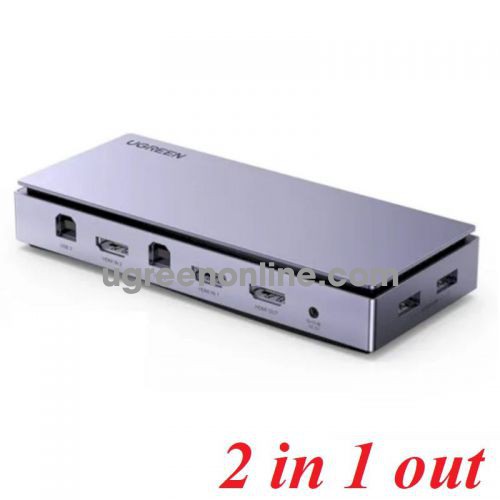 Ugreen 80187 Hdmi 2*1 Kvm With Splitscreen Function Multi Switcher CM315 10080187