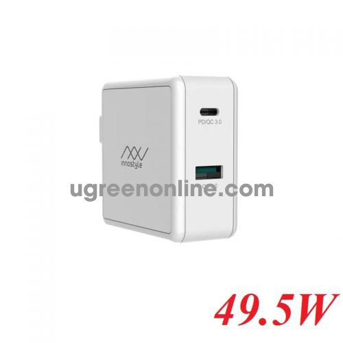 INNOSTYLE IC49PD - WT 49.5w White Sạc Nhanh Innostyle Gomax Pd 1*usb type c Pd & 1*Usb A Qc3.0 18w 97055 10097055