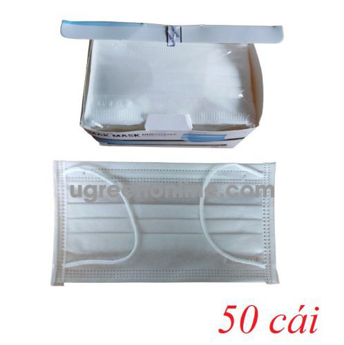 Makmask 19070 VKDtrangMM hộp 50 cái màu trắng khẩu trang mak mask 4 lớp hoạt tính kháng khuẩn dùng cho y tế - đi đường - sinh hoạt hàng ngày 10019070