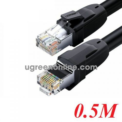 Ugreen 80787 0.5m CAT8 stp 40Gbps Pure Copper Ethernet Cable Black NW121 10080787