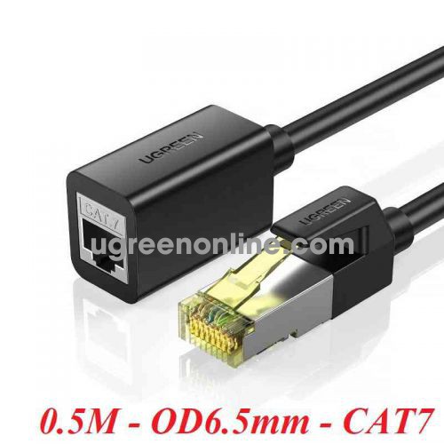 Ugreen 80410 0.5M Cat7 Od6.5Mm Black Male To Female Pure Copper Ethernet Extension Cable NW148 10080410