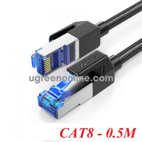 Ugreen 90540 0.5m CAT8 F/Ftp 25Gbps 2000mhz Black Ethernet Cable Braided pure cooper NW153 10090540