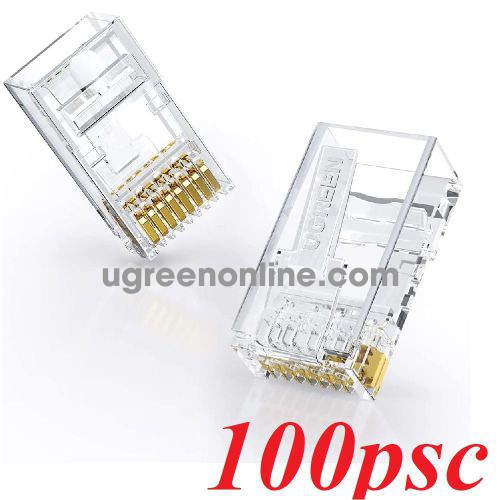 Ugreen 20800 100psc đầu xuyên thấu Cat6 Unshielded Plug 3U Modular rj45 jack NW171 10020800