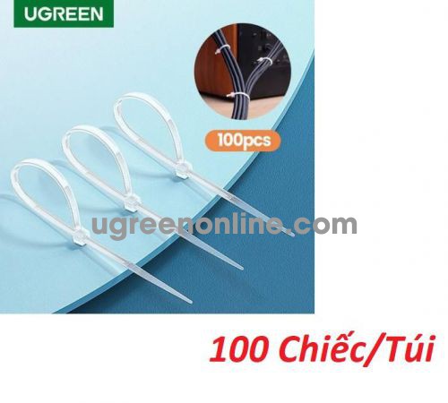 Ugreen 80109 150x2.5mm 100Pcs Cable Zip Ties Bag White NW139 10080109