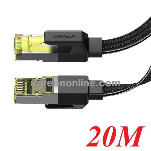 Ugreen 40167 20m Cat7 Flat Ethernet lan Cable Braided Black NW189 10040167